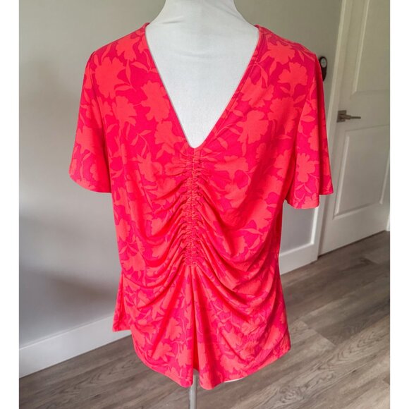 Michael Kors Women's Printed Ruched Flutter-Sleeve Top - NWT! - Picture 2 of 10